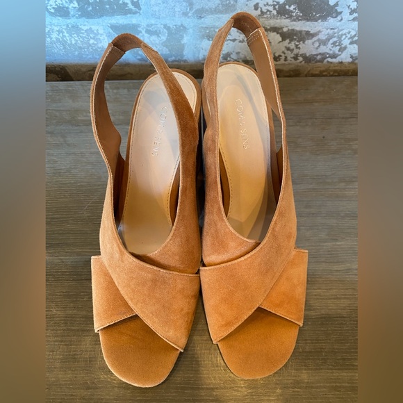 Like New Com&Sens Missy Brown Suede Wedge Sandals - Picture 2 of 7